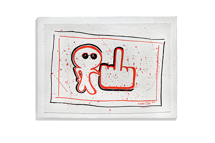 FICKO RED #1 – bold red painting by Kate Ozé, expressing raw emotion, passion, and rebellion.