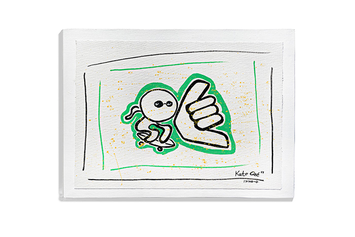 FICKO DUO BLUE #1 – abstract painting by Kate Ozé capturing the tension and power of two passionate forces.
